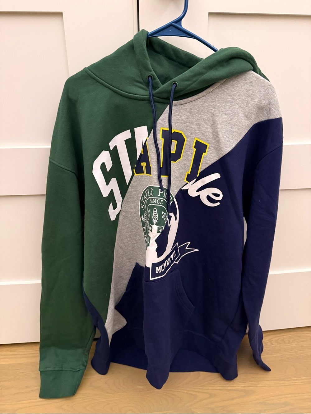 NWT *sold out style* Staple Men's Colorblock Hoodie in Green, Gray & Navy